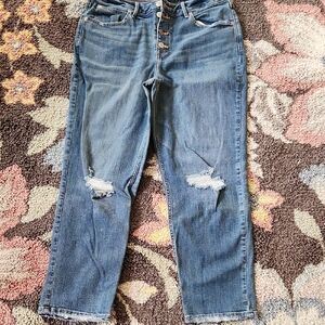 Maurices Blue Distressed Boyfriend Jeans